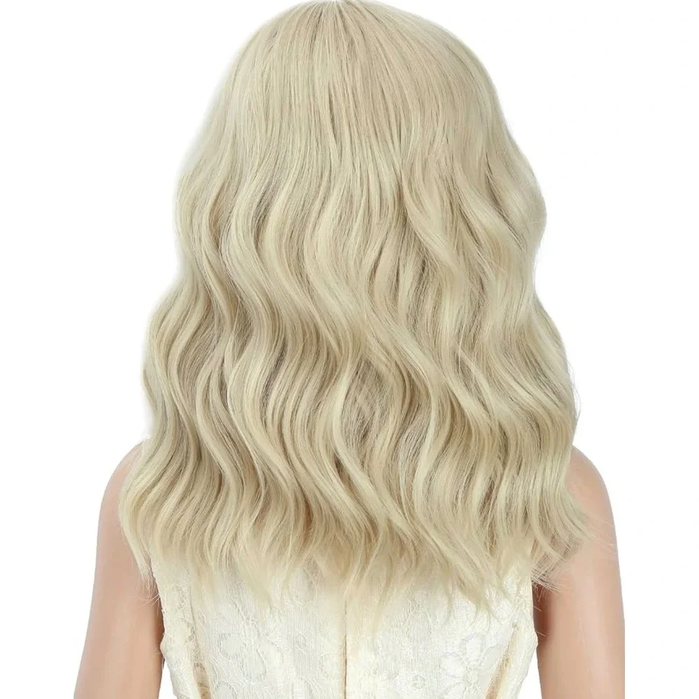 NWT Girls Light Blonde Wavy Wig Kids Princess Cosplay Halloween Costume